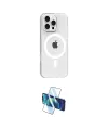 ieg™ iPhone 16 Pro Max Kılıf Pusula Form Özel Seri - Siyah 3D Antistatik Cam Ekran Koruyucu
