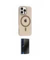 ieg™ iPhone 16 Pro Max Kılıf Pusula Form Özel Seri - Siyah 3D Antistatik Hayalet Cam Ekran Koruyucu