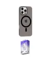 ieg™ iPhone 16 Pro Max Kılıf Pusula Form Özel Seri - Siyah Bilvis 5in1 3D Magic Cam Ekran Koruyucu