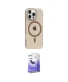 ieg™ iPhone 16 Pro Max Kılıf Pusula Form Özel Seri - Siyah Bilvis 5in1 5D Magic Hayalet Cam Ekran Koruyucu