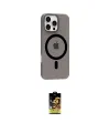 ieg™ iPhone 16 Pro Max Kılıf Pusula Form Özel Seri - Siyah Buffer Cam Ekran Koruyucu