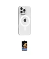 ieg™ iPhone 16 Pro Max Kılıf Pusula Form Özel Seri - Siyah Buffer Hayalet Cam Ekran Koruyucu