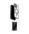 ieg™ iPhone 16 Pro Max Kılıf Pusula Form Serisi - Siyah 3D Antistatik Hayalet Cam Ekran Koruyucu