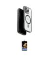 ieg™ iPhone 16 Pro Max Kılıf Pusula Form Serisi - Siyah Buffer Hayalet Cam Ekran Koruyucu