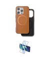 ieg™ iPhone 16 Pro Max Kılıf Pusula Işık Koleksiyonu - Siyah 3D Antistatik Cam Ekran Koruyucu