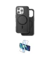 ieg™ iPhone 16 Pro Max Kılıf Pusula Işık Koleksiyonu - Siyah 3D Antistatik Cam Ekran Koruyucu