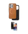 ieg™ iPhone 16 Pro Max Kılıf Pusula Işık Koleksiyonu - Siyah 3D Antistatik Mat Seramik Nano Ekran Koruyucu