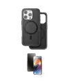 ieg™ iPhone 16 Pro Max Kılıf Pusula Işık Koleksiyonu - Siyah 3D Antistatik Mat Seramik Nano Ekran Koruyucu