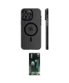 ieg™ iPhone 16 Pro Max Kılıf Pusula Minimal Koleksiyonu - Siyah 360 Mat Full Body Arka Koruyucu