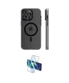 ieg™ iPhone 16 Pro Max Kılıf Pusula Minimal Koleksiyonu - Siyah 3D Antistatik Cam Ekran Koruyucu