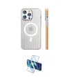 ieg™ iPhone 16 Pro Max Kılıf Pusula Minimal Koleksiyonu - Siyah 3D Antistatik Cam Ekran Koruyucu