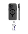 ieg™ iPhone 16 Pro Max Kılıf Pusula Minimal Koleksiyonu - Siyah Bilvis 3X AR HD Cam Ekran Koruyucu