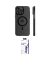 ieg™ iPhone 16 Pro Max Kılıf Pusula Minimal Koleksiyonu - Siyah Bilvis 3X AR HD Cam Ekran Koruyucu
