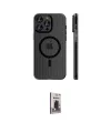 ieg™ iPhone 16 Pro Max Kılıf Pusula Minimal Koleksiyonu - Siyah Bilvis Hayalet Cam Ekran Koruyucu