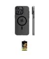 ieg™ iPhone 16 Pro Max Kılıf Pusula Minimal Koleksiyonu - Siyah Buffer Cam Ekran Koruyucu