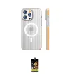 ieg™ iPhone 16 Pro Max Kılıf Pusula Minimal Koleksiyonu - Siyah Buffer Cam Ekran Koruyucu