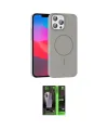ieg™ iPhone 16 Pro Max Kılıf Siluet Doku Özel Seri - Şeffaf 360 Full Body Arka Koruyucu