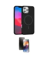 ieg™ iPhone 16 Pro Max Kılıf Siluet Doku Özel Seri - Siyah 3D Antistatik Mat Seramik Nano Ekran Koruyucu
