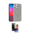 ieg™ iPhone 16 Pro Max Kılıf Siluet Doku Özel Seri - Siyah 3D Antistatik Mat Seramik Nano Ekran Koruyucu