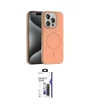 ieg™ iPhone 16 Pro Max Kılıf Siluet Doku Özel Seri - Siyah Bilvis 3X AR Hayalet Cam Ekran Koruyucu