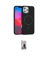 ieg™ iPhone 16 Pro Max Kılıf Siluet Doku Özel Seri - Siyah Bilvis Hayalet Cam Ekran Koruyucu