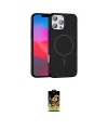 ieg™ iPhone 16 Pro Max Kılıf Siluet Doku Özel Seri - Siyah Buffer Cam Ekran Koruyucu