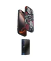 ieg™ iPhone 16 Pro Max Kılıf Siluet Doku - Siyah 3D Antistatik Hayalet Cam Ekran Koruyucu