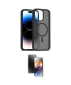ieg™ iPhone 16 Pro Max Kılıf Siluet Minimal Prime - Siyah 3D Antistatik Mat Seramik Nano Ekran Koruyucu