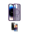 ieg™ iPhone 16 Pro Max Kılıf Siluet Minimal Prime - Siyah 3D Antistatik Mat Seramik Nano Ekran Koruyucu