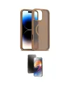 ieg™ iPhone 16 Pro Max Kılıf Siluet Minimal Prime - Siyah 3D Antistatik Mat Seramik Nano Ekran Koruyucu