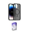 ieg™ iPhone 16 Pro Max Kılıf Siluet Minimal Prime - Siyah Bilvis 5in1 3D Magic Cam Ekran Koruyucu