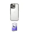 ieg™ iPhone 16 Pro Max Kılıf Vadi Minimal - Siyah Bilvis 5in1 5D Magic Hayalet Cam Ekran Koruyucu