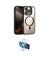 ieg™ iPhone 16 Pro Max Kılıf Yadigar Asil Koleksiyonu - Siyah 3D Antistatik Cam Ekran Koruyucu
