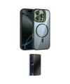 ieg™ iPhone 16 Pro Max Kılıf Yadigar Asil Koleksiyonu - Siyah 3D Antistatik Hayalet Cam Ekran Koruyucu