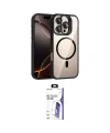 ieg™ iPhone 16 Pro Max Kılıf Yadigar Asil Koleksiyonu - Siyah Bilvis 3X AR HD Cam Ekran Koruyucu