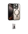ieg™ iPhone 16 Pro Max Kılıf Yadigar Asil Koleksiyonu - Siyah Bilvis Hayalet Cam Ekran Koruyucu
