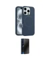 ieg™ iPhone 16 Pro Max Kılıf Yankı Form Serisi - Siyah 3D Antistatik Hayalet Cam Ekran Koruyucu