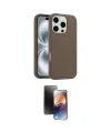ieg™ iPhone 16 Pro Max Kılıf Yankı Form Serisi - Siyah 3D Antistatik Mat Seramik Nano Ekran Koruyucu