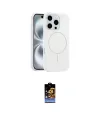 ieg™ iPhone 16 Pro Max Kılıf Yankı Form Serisi - Siyah Buffer Hayalet Cam Ekran Koruyucu