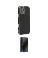 ieg™ iPhone 16 Pro Max Kılıf Yankı Serisi - Siyah 3D Antistatik Hayalet Cam Ekran Koruyucu