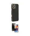 ieg™ iPhone 16 Pro Max Kılıf Yankı Serisi - Siyah 3D Antistatik Mat Seramik Nano Ekran Koruyucu