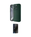 ieg™ iPhone 16 Pro Max Kılıf Yankı Yansıma Özel Seri - Siyah 3D Antistatik Hayalet Cam Ekran Koruyucu
