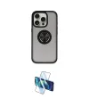 ieg™ iPhone 16 Pro Max Kılıf Yörünge Çizgi - Siyah 3D Antistatik Cam Ekran Koruyucu