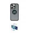 ieg™ iPhone 16 Pro Max Kılıf Yörünge Çizgi - Siyah 3D Antistatik Cam Ekran Koruyucu