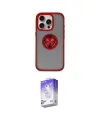 ieg™ iPhone 16 Pro Max Kılıf Yörünge Çizgi - Siyah Bilvis 5in1 3D Magic Cam Ekran Koruyucu