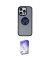 ieg™ iPhone 16 Pro Max Kılıf Yörünge Çizgi - Siyah Bilvis 5in1 3D Magic Cam Ekran Koruyucu