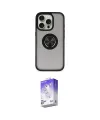 ieg™ iPhone 16 Pro Max Kılıf Yörünge Çizgi - Siyah Bilvis 5in1 3D Magic Cam Ekran Koruyucu