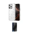 ieg™ iPhone 16 Pro Max Kılıf Yörünge Form - Siyah 3D Antistatik Hayalet Cam Ekran Koruyucu