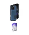 ieg™ iPhone 16 Pro Max Kılıf Yörünge Işık Serisi - Siyah Bilvis 5in1 3D Magic Cam Ekran Koruyucu
