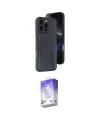 ieg™ iPhone 16 Pro Max Kılıf Yörünge Işık Serisi - Siyah Bilvis 5in1 3D Magic Cam Ekran Koruyucu